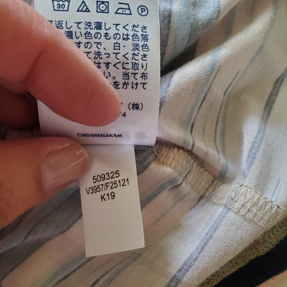 Lands' End Long Open Striped Cardigan with Pockets Rayon Blend XL - Picture 10 of 12